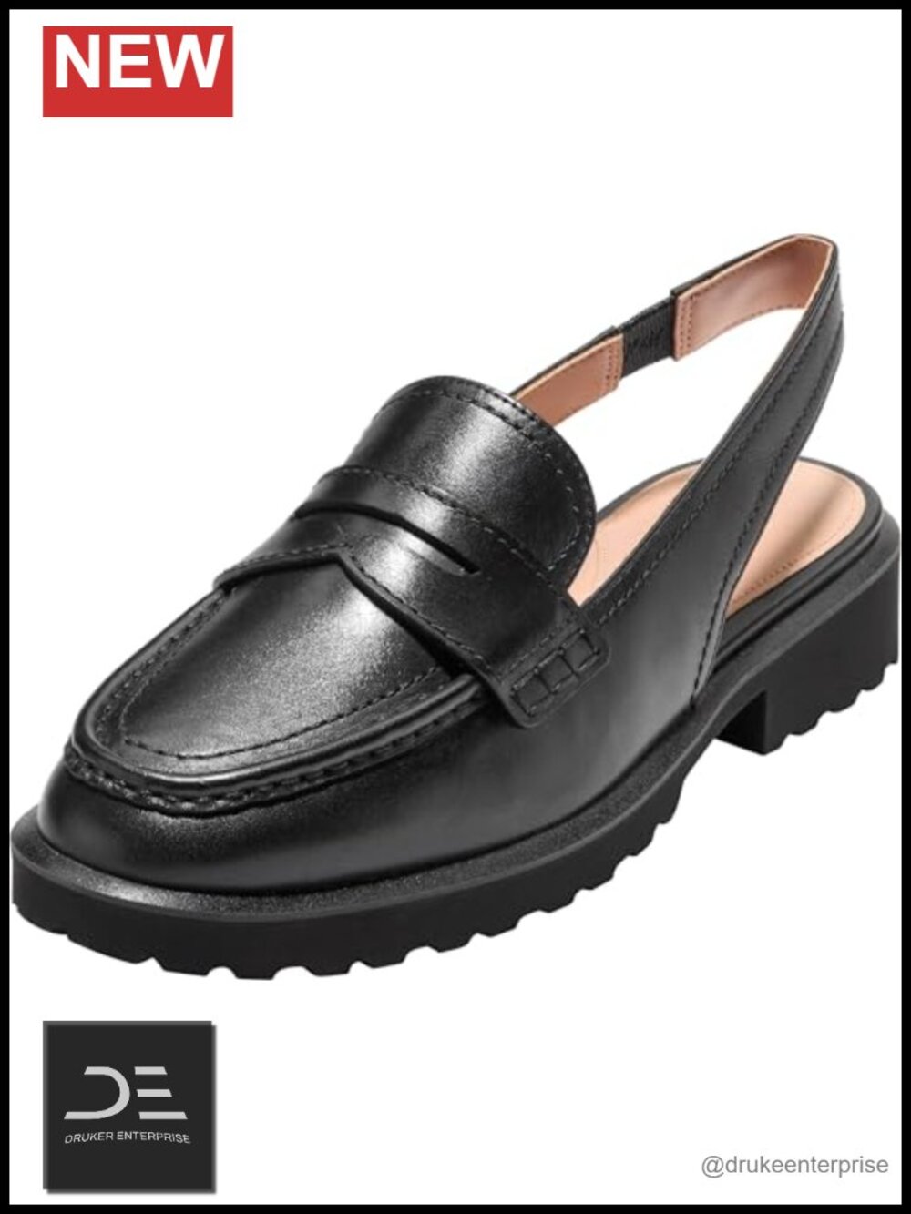 Leather Penny Sling Loafers Business Casual Comfort